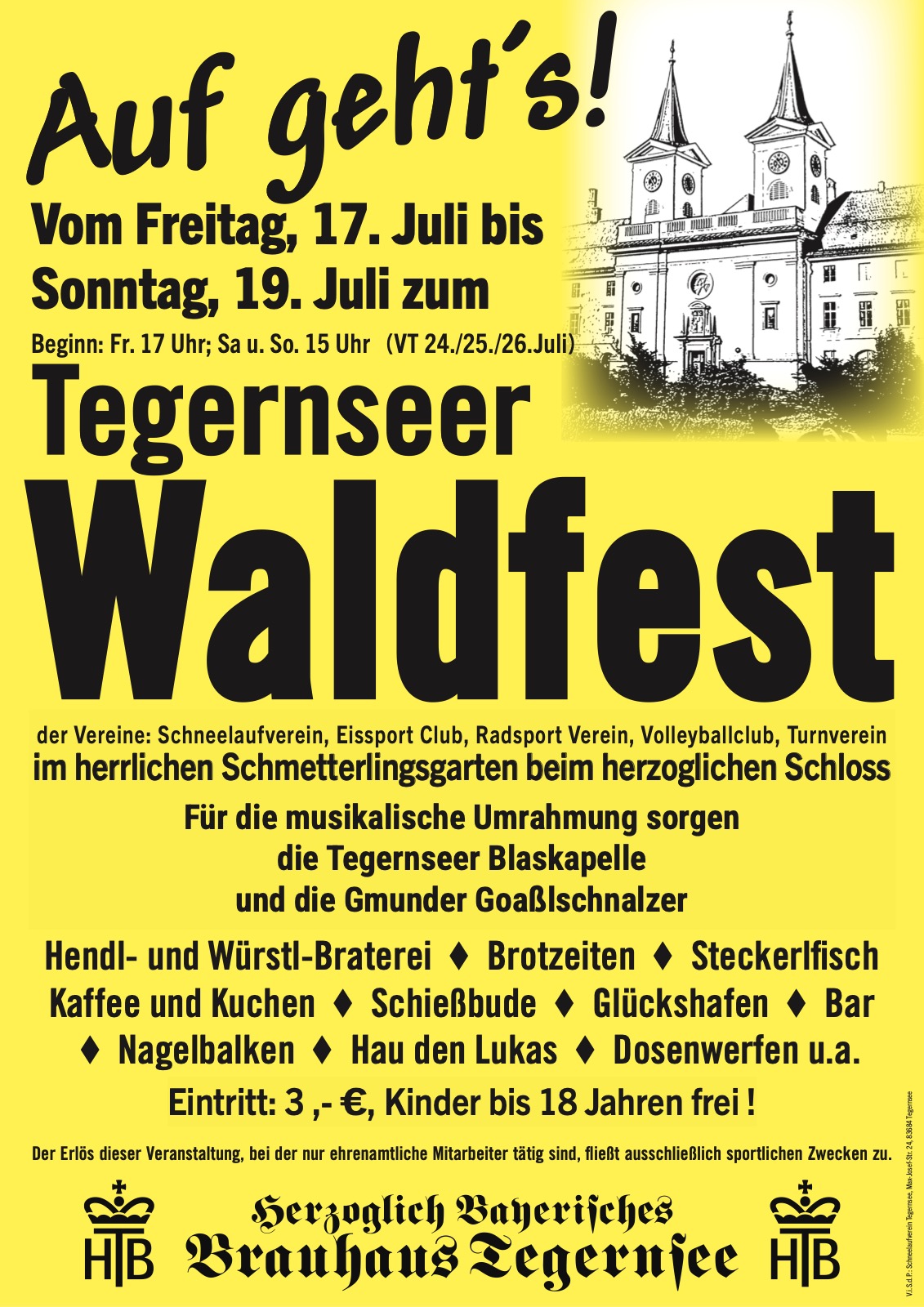 Waldfest-Plakat 2026 — Tegernseer Waldfest der Vereine